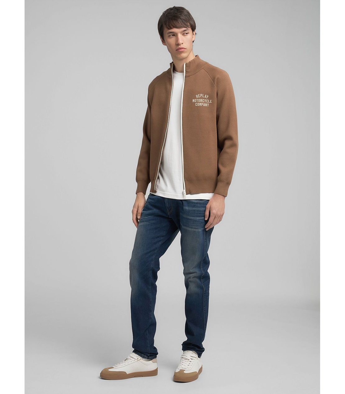 MOTERCYCLE フルジップニットジャケット 詳細画像 ブラウン 4